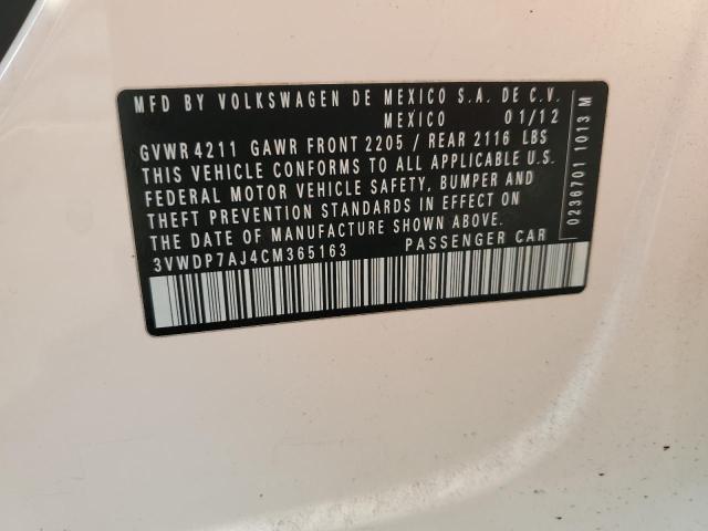 2012 VOLKSWAGEN JETTA SE - 3VWDP7AJ4CM365163