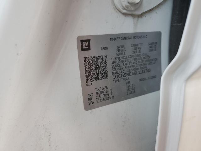 2020 CHEVROLET COLORADO 1GCGSBEA6L1112743