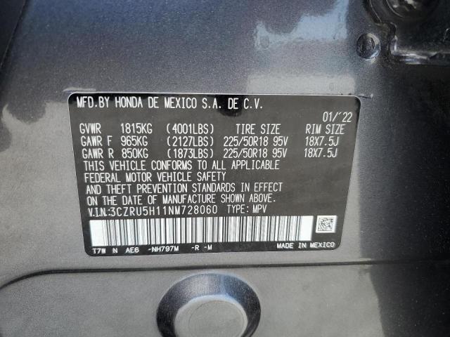 2022 HONDA HR-V SPORT 3CZRU5H11NM728060