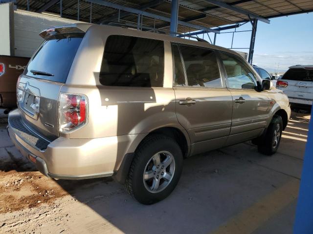 HONDA PILOT EXL 2007 tan  gas 5FNYF18727B020710 photo #4