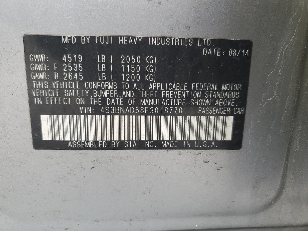 SUBARU LEGACY 2.5I PREMIUM