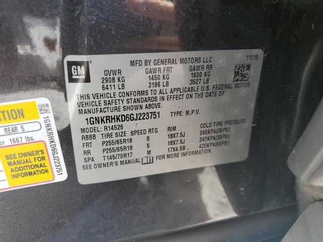 2016 CHEVROLET TRAVERSE L - 1GNKRHKD6GJ223751