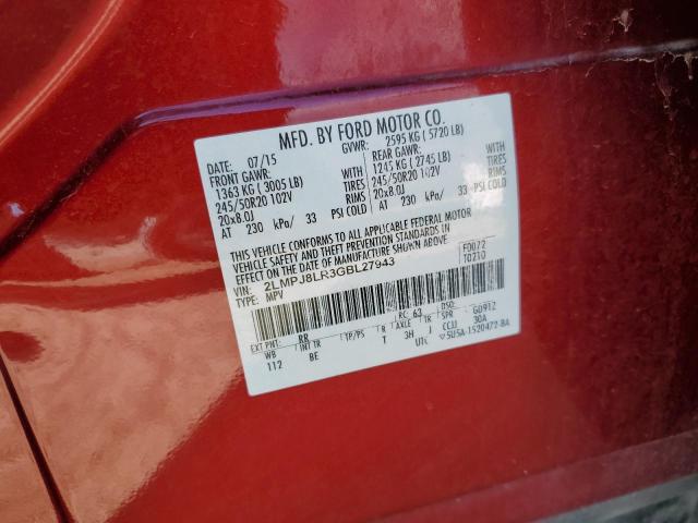 2016 LINCOLN MKX RESERV - 2LMPJ8LR3GBL27943