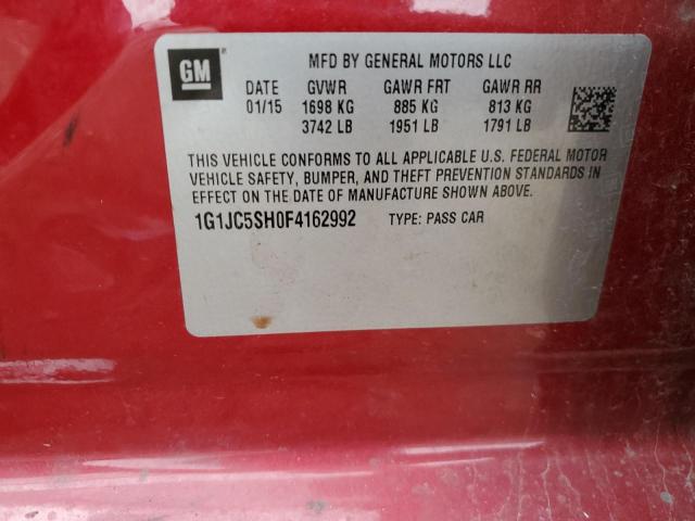 2015 CHEVROLET SONIC LT - 1G1JC5SH0F4162992