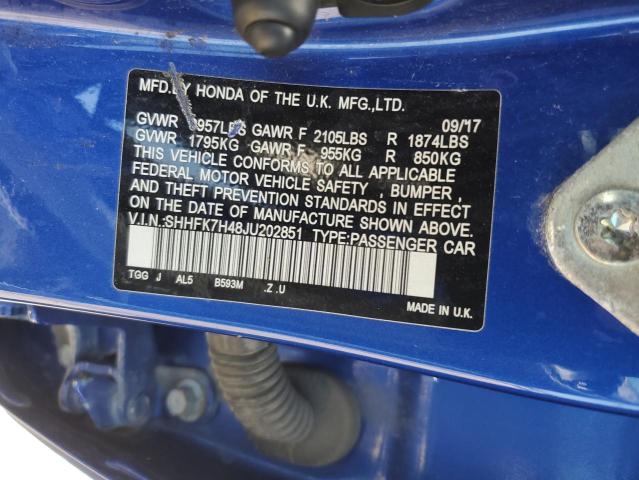2018 HONDA CIVIC SPOR - SHHFK7H48JU202851