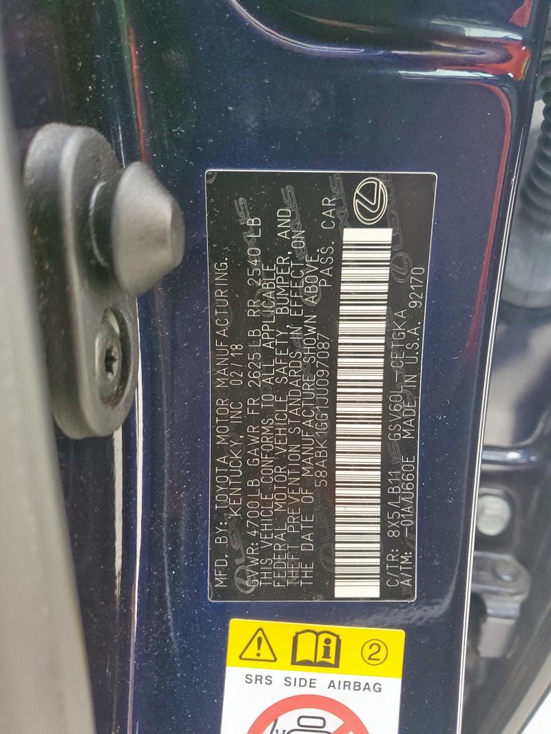 2018 LEXUS ES 350 - 58ABK1GG1JU097087