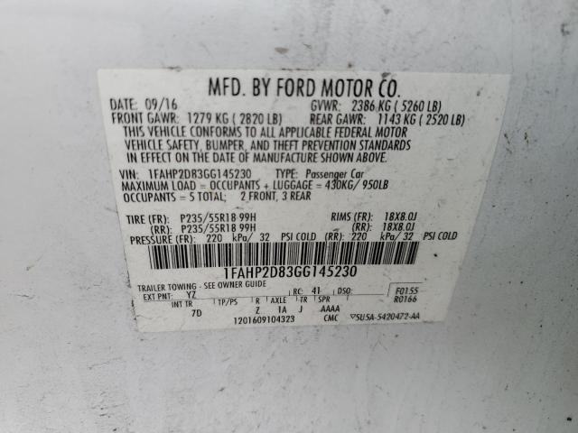 2016 FORD TAURUS SE - 1FAHP2D83GG145230