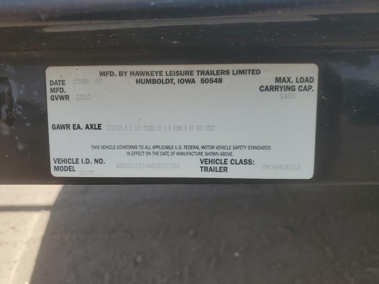 Lot #3277805685 1998 YACT TRAILER