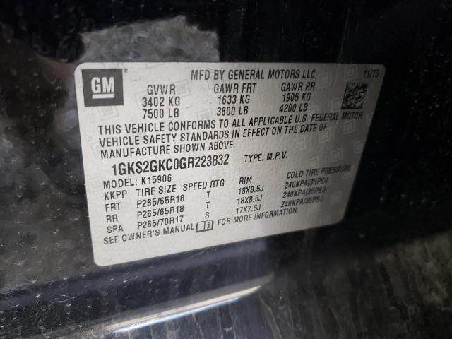 2016 GMC YUKON XL K - 1GKS2GKC0GR223832