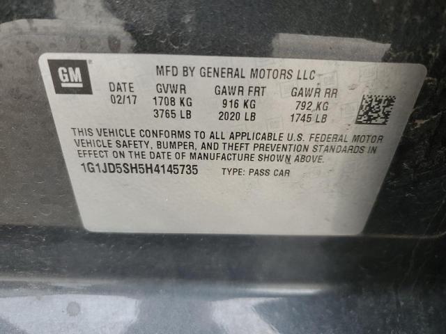2017 CHEVROLET SONIC LT - 1G1JD5SH5H4145735