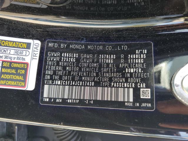 2018 HONDA CLARITY TO - JHMZC5F34JC017430