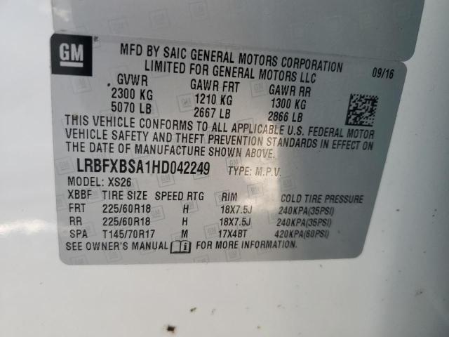 2017 BUICK ENVISION E - LRBFXBSA1HD042249