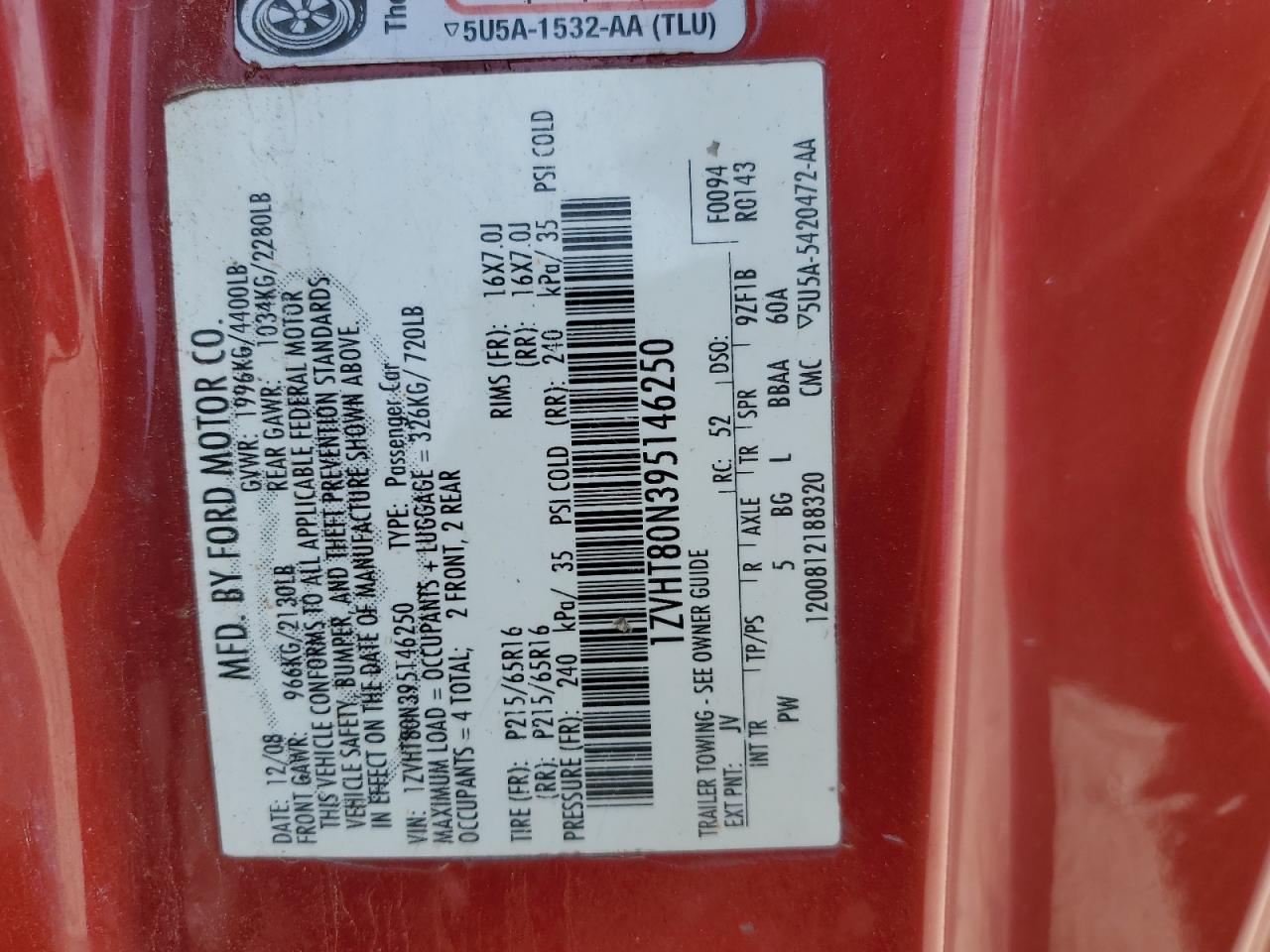 Lot #3266839063 2009 FORD MUSTANG