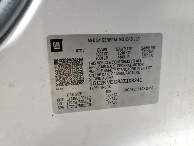 2018 CHEVROLET SILVERADO - 1GC2KVEG8JZ108241