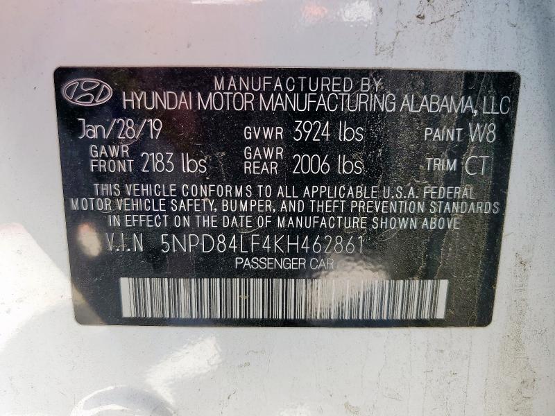 2019 HYUNDAI ELANTRA SE - 5NPD84LF4KH462861