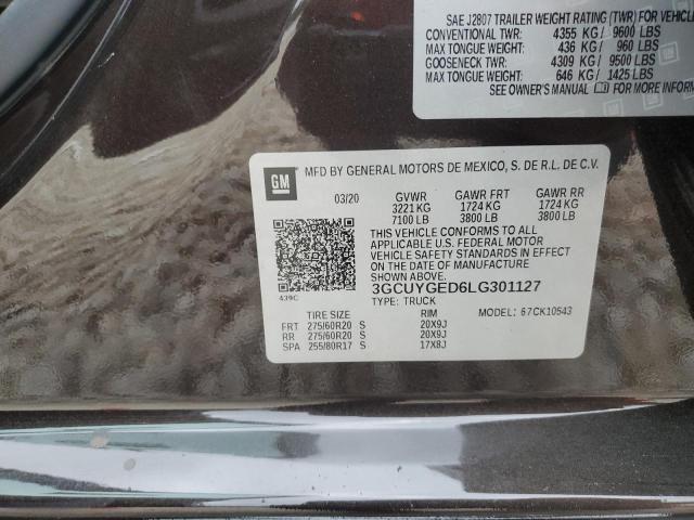 2020 CHEVROLET SILVER1500 3GCUYGED6LG301127