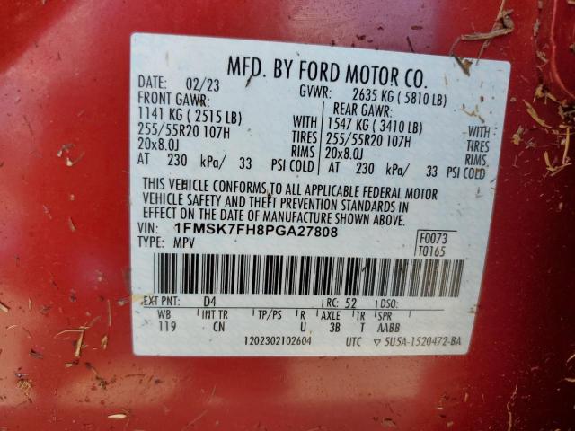2023 FORD EXPLORER L - 1FMSK7FH8PGA27808