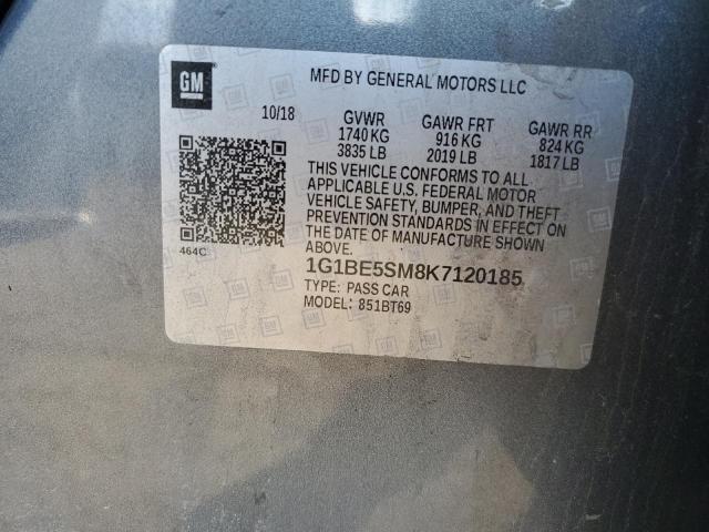 2019 CHEVROLET CRUZE LT - 1G1BE5SM8K7120185