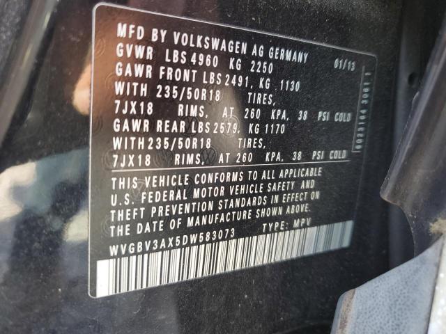2013 VOLKSWAGEN TIGUAN S - WVGBV3AX5DW583073