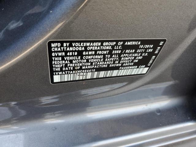 2017 VOLKSWAGEN PASSAT S 1VWAT7A3XHC024410