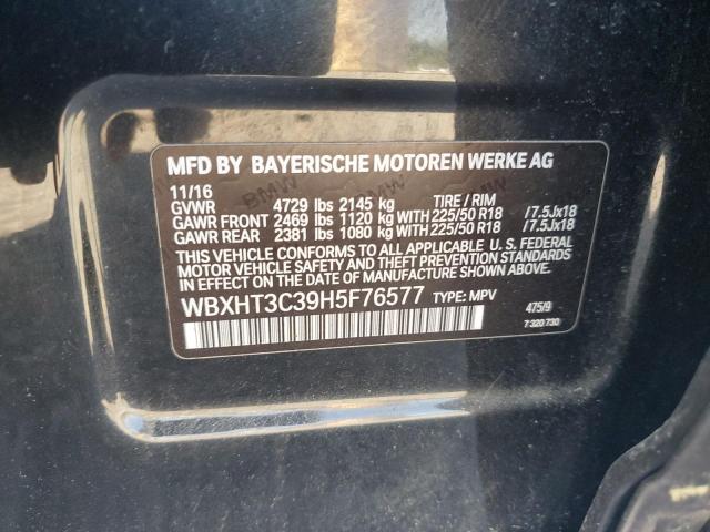 2017 BMW X1 XDRIVE2 WBXHT3C39H5F76577