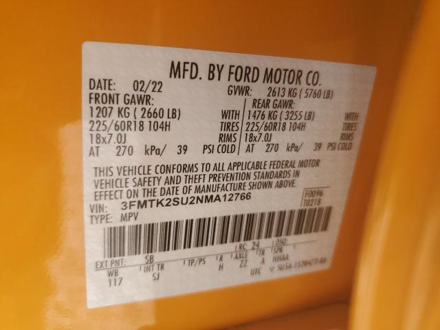 2022 FORD MUSTANG MA - 3FMTK2SU2NMA12766