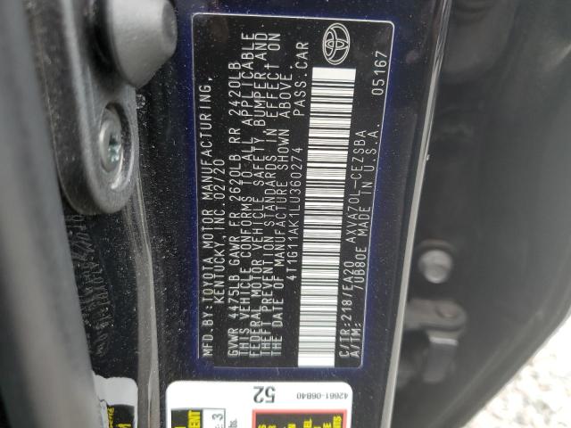 2020 TOYOTA CAMRY SE - 4T1G11AK1LU360274