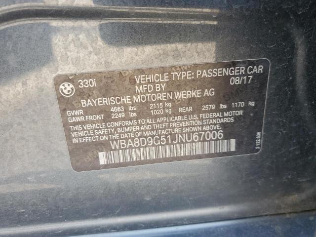 2018 BMW 330 XI - WBA8D9G51JNU67006