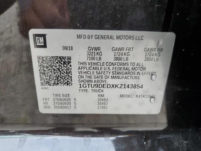 2019 GMC SIERRA K15 - 1GTU9DEDXKZ143854