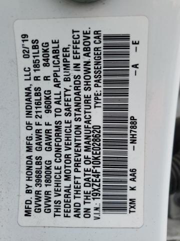 2019 HONDA INSIGHT LX 19XZE4F10KE028620