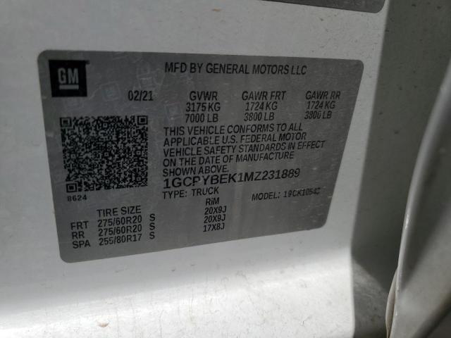 2021 CHEVROLET SILVERADO - 1GCPYBEK1MZ231889