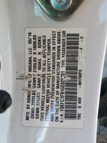 2016 HONDA CIVIC TOUR - 19XFC1F91GE025701