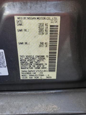 2015 NISSAN ALTIMA 2.5 - 1N4AL3APXFC215181