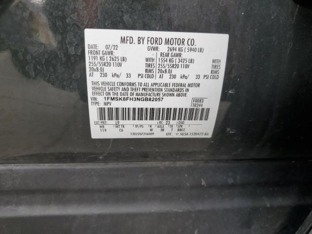 2022 FORD EXPLORER L - 1FMSK8FH3NGB82057