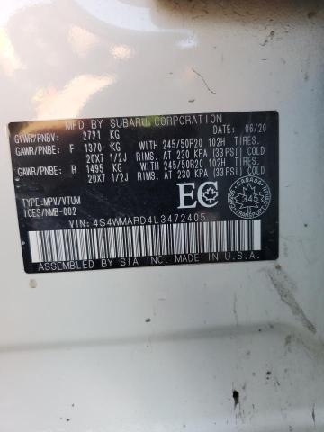 2020 SUBARU ASCENT TOU 4S4WMARD4L3472405