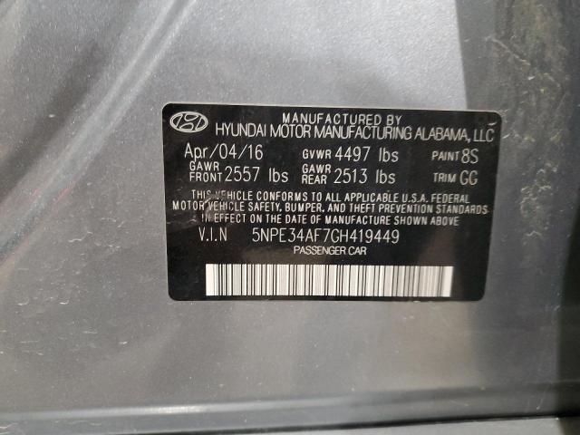 2016 HYUNDAI SONATA SPO - 5NPE34AF7GH419449