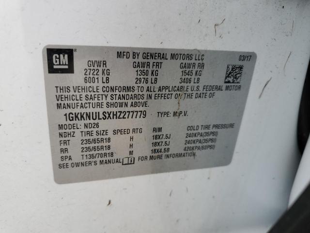 2017 GMC ACADIA SLT 1GKKNULSXHZ277779