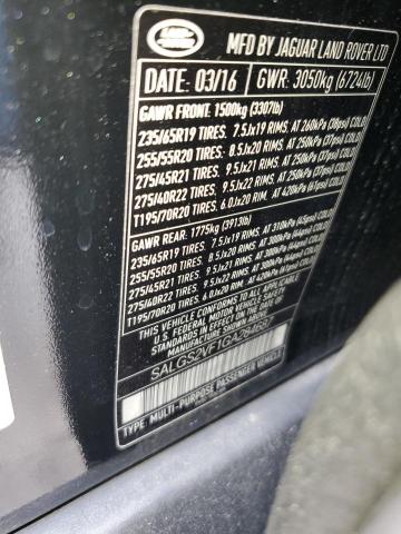 2016 LAND ROVER RANGE ROVE - SALGS2VF1GA284687