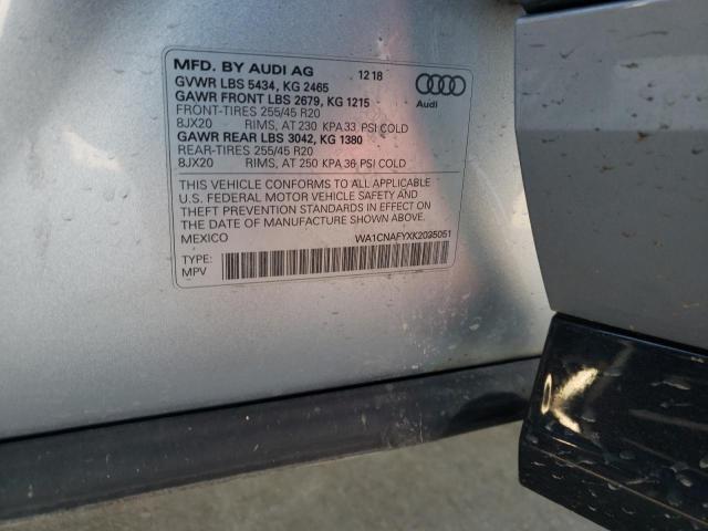 2019 AUDI Q5 PRESTIG WA1CNAFYXK2035051