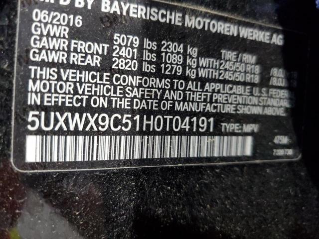 2017 BMW X3 XDRIVE2 - 5UXWX9C51H0T04191