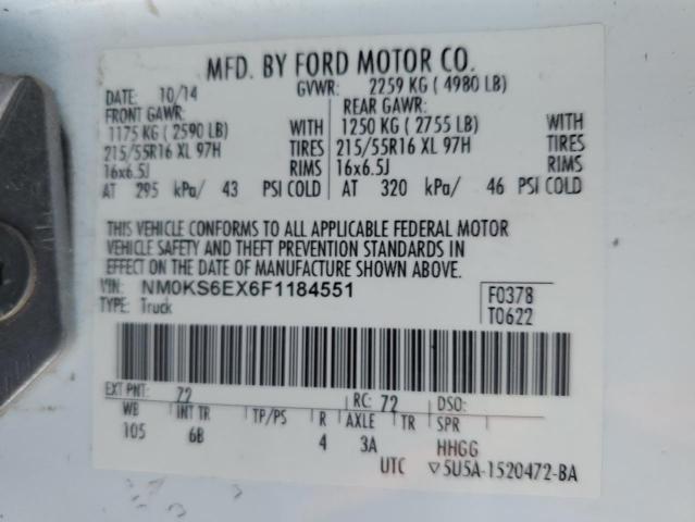 2015 FORD TRANSIT CO - NM0KS6EX6F1184551