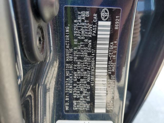 2017 TOYOTA CAMRY LE - 4T1BF1FK3HU647417
