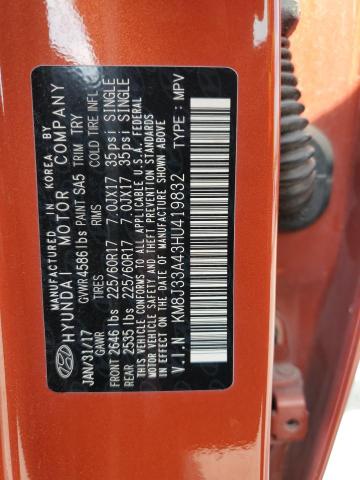 2017 HYUNDAI TUCSON LIM - KM8J33A43HU419832