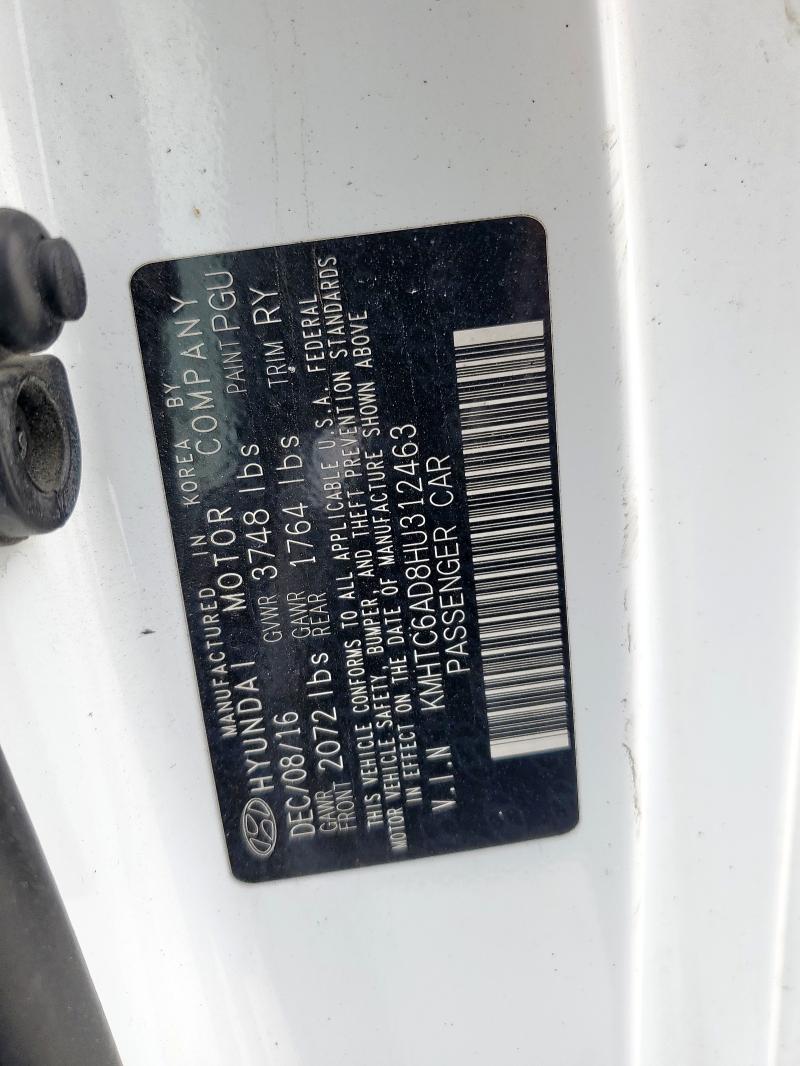 2017 HYUNDAI VELOSTER - KMHTC6AD8HU312463