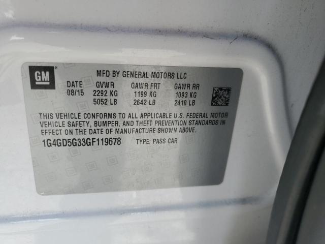 2016 BUICK LACROSSE P 1G4GD5G33GF119678
