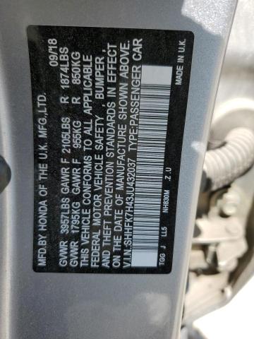 2018 HONDA CIVIC SPOR - SHHFK7H43JU432037