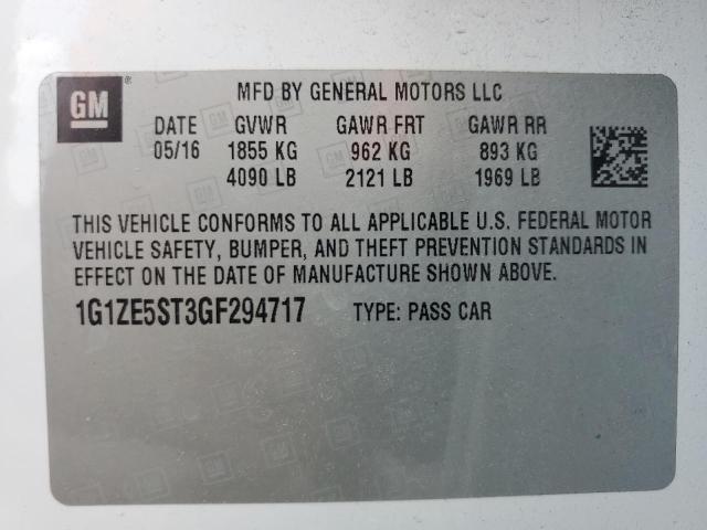 2016 CHEVROLET MALIBU LT - 1G1ZE5ST3GF294717