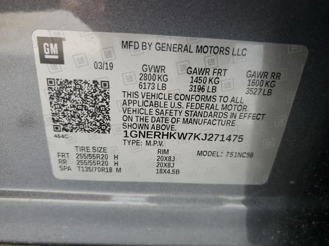 2019 CHEVROLET TRAVERSE L 1GNERHKW7KJ271475
