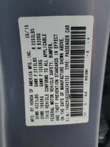 2016 HONDA ACCORD EX - 1HGCR2F05GA243752