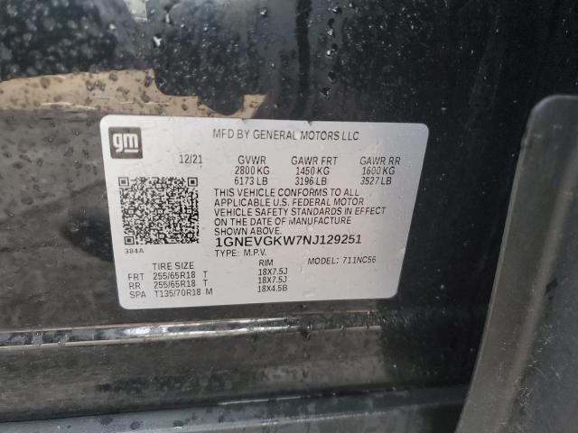 2022 CHEVROLET TRAVERSE L - 1GNEVGKW7NJ129251
